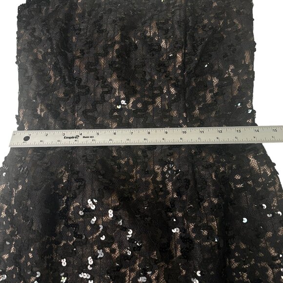 Jessica McClintock Vtg Black Sequin Mini Bodycon Party Cocktail Dress Size 8 NWT - Picture 13 of 14